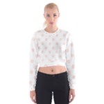 Polka Dots - Misty Rose Pink on White Women s Cropped Sweatshirt