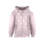 Polka Dots - White on Piggy Pink Kid s Zipper Hoodie