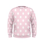 Polka Dots - White on Piggy Pink Kid s Sweatshirt