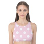 Polka Dots - White on Piggy Pink Tank Bikini Top