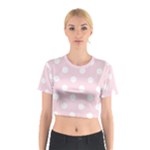 Polka Dots - White on Piggy Pink Cotton Crop Top