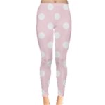 Polka Dots - White on Piggy Pink Women s Leggings