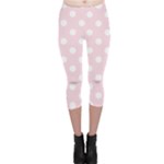 Polka Dots - White on Piggy Pink Capri Leggings