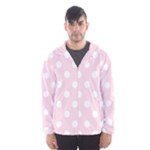 Polka Dots - White on Piggy Pink Hooded Wind Breaker (Men)