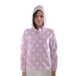 Polka Dots - White on Piggy Pink Hooded Wind Breaker (Women)