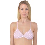 Polka Dots - White on Piggy Pink Reversible Tri Bikini Top