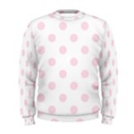 Polka Dots - Piggy Pink on White Men s Sweatshirt