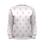 Polka Dots - Piggy Pink on White Women s Sweatshirt