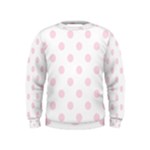 Polka Dots - Piggy Pink on White Kid s Sweatshirt