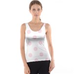 Polka Dots - Piggy Pink on White Tank Top