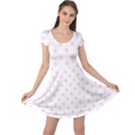 Polka Dots - Piggy Pink on White Cap Sleeve Dress