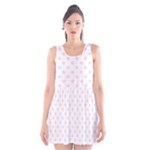 Polka Dots - Piggy Pink on White Scoop Neck Skater Dress