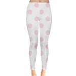 Polka Dots - Piggy Pink on White Women s Leggings