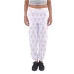 Polka Dots - Piggy Pink on White Women s Jogger Sweatpants