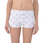 Polka Dots - Piggy Pink on White Boyleg Bikini Bottoms