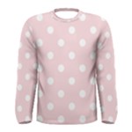 Polka Dots - White on Pale Pink Men s Long Sleeve T-shirt