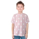 Polka Dots - White on Pale Pink Kid s Cotton Tee