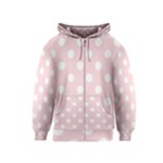 Polka Dots - White on Pale Pink Kid s Zipper Hoodie