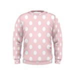 Polka Dots - White on Pale Pink Kid s Sweatshirt