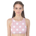 Polka Dots - White on Pale Pink Tank Bikini Top