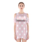 Polka Dots - White on Pale Pink Women s Cutout Shoulder Dress