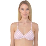 Polka Dots - White on Pale Pink Reversible Tri Bikini Top