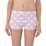 Polka Dots - White on Pale Pink Boyleg Bikini Bottoms