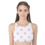 Polka Dots - Pale Pink on White Tank Bikini Top