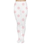 Polka Dots - Pale Pink on White Women s Tights