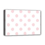 Polka Dots - Pale Pink on White Deluxe Canvas 18  x 12  (Stretched)