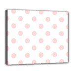 Polka Dots - Pale Pink on White Deluxe Canvas 24  x 20  (Stretched)