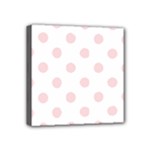 Polka Dots - Pale Pink on White Mini Canvas 4  x 4  (Stretched)