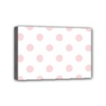 Polka Dots - Pale Pink on White Mini Canvas 6  x 4  (Stretched)