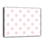 Polka Dots - Pale Pink on White Canvas 16  x 12  (Stretched)