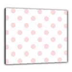 Polka Dots - Pale Pink on White Canvas 24  x 20  (Stretched)