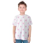 Polka Dots - Classic Rose Pink on White Kid s Cotton Tee