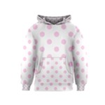 Polka Dots - Classic Rose Pink on White Kid s Pullover Hoodie