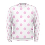 Polka Dots - Classic Rose Pink on White Men s Sweatshirt