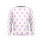 Polka Dots - Classic Rose Pink on White Kid s Sweatshirt