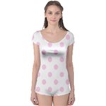 Polka Dots - Classic Rose Pink on White Boyleg Leotard (Ladies)