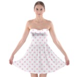 Polka Dots - Classic Rose Pink on White Strapless Bra Top Dress