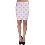 Polka Dots - Classic Rose Pink on White Bodycon Skirt