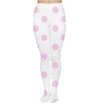 Polka Dots - Classic Rose Pink on White Women s Tights