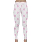 Polka Dots - Classic Rose Pink on White Yoga Leggings