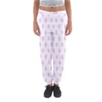 Polka Dots - Classic Rose Pink on White Women s Jogger Sweatpants