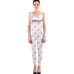 Polka Dots - Classic Rose Pink on White OnePiece Catsuit