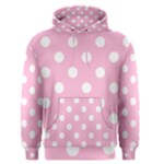 Polka Dots - White on Cotton Candy Pink Men s Pullover Hoodie