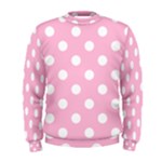 Polka Dots - White on Cotton Candy Pink Men s Sweatshirt