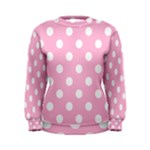 Polka Dots - White on Cotton Candy Pink Women s Sweatshirt