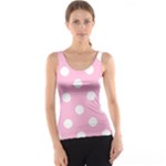 Polka Dots - White on Cotton Candy Pink Tank Top